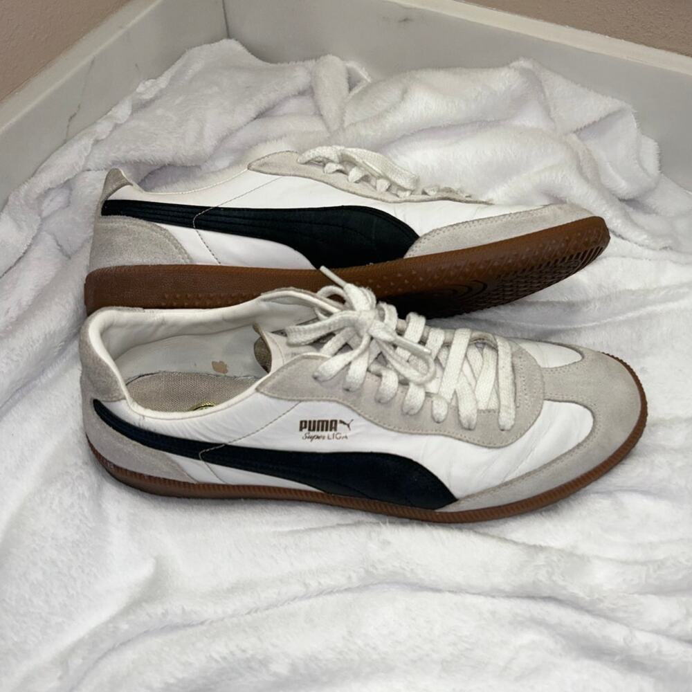 Puma Super Liga OG White Sneakers Mens Size 13 Classic Shoes - Picture 2 of 9